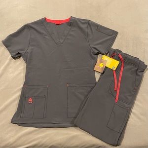 Carhartt Women's Cross-Flex Force Top and Pants Set Grey